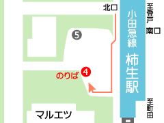 柿生駅バス乗り場の詳細図