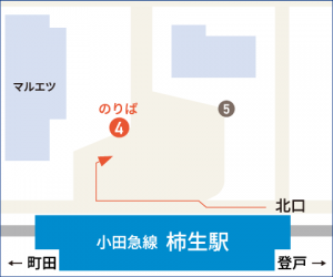 柿生駅バス乗り場の詳細図