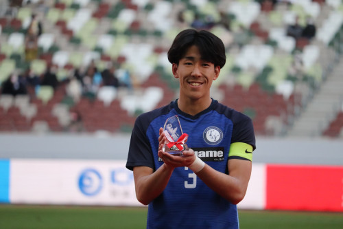 第71回全日本大学サッカー選手権大会で大学日本一に輝いた中野就斗選手